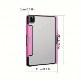 For IPad Air 6 7 11-inch Protective Case With Keyboard, 7-color Backlit Lifting And Rotating Wireless BT Keyboard Protective Case With Pen Holder(pink)7