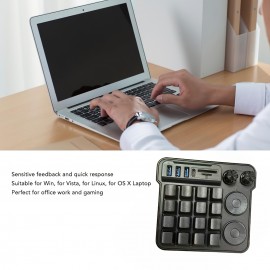 Production New 16-Key Mechanical Keyboard with 4 Knobs, Multi-Functional USB Cable for Computers, Quick Copy & Paste, Design Editing, Hot-Swap, One-handed Macro Keys For Office, Gaming, Entertainment, Adjustable Keyboard With Usb Hub, Sd/tf