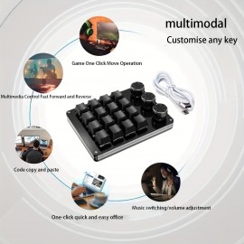 Sixteen-key compact keyboard with multiple key combinations for quick customization, convenient office design, keyboard drawing, keyboard, mechanical keyboard for windows system(The keyboard is wired only).,  Quick Access Keys, Portable Keyboard