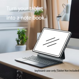 Only Tablet Case With Keyboard For Ipad, Magic Keyboard With Real-time Power Display, Multi-Touch Trackpad, Backlit Wireless Keyboard-US English-gray, White