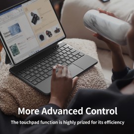 Only Tablet Case With Keyboard For Ipad, Magic Keyboard With Real-time Power Display, Multi-Touch Trackpad, Backlit Wireless Keyboard-US English-gray, White