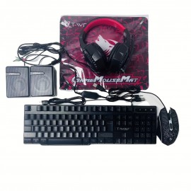 5-in-1 RGB Gaming PC Setup Bundle: RGB Backlit Keyboard, Mouse, Headphones, Speakers & Mouse Pad with, RGB Sync Compatible (No External Switches) - Complete Computer Kit for PC Gamers