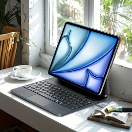 Keyboard Case For IPad Air 11-inch M2 2024, IPad Air 5th/4th Gen And IPad Pro 11-inch 4th/3rd/2nd/1st Gen, 7 Color Backlit, Multi-Touch Trackpad, Floating Magnetic Design, Battery Display