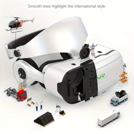 4K Virtual Reality Helmet for Smartphones - Ergonomic Design, Multifunctional Buttons, No Battery Needed, Blue HD Lenses, 6.5-Inch Screen, Wide Field of Vision, VR Headset for Hands-Free Us