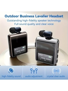 20 hours long play time with microphone clip-on earphone V5.4 earphone, with excellent stereo magnetic earplugs, extendable and lightweight structure motion noise reduction, with microphone earphone, suitable for gym running business, Ear Buds with Microphone, Gym Workout Earbuds, Business Commute Earphones, Earbuds with Microphone, Stereo Sound Earphones, Magnetic Clip Mechanism, Semi-Open Ear Design, Flexible Plastic Build, Durable Lightweight Construction