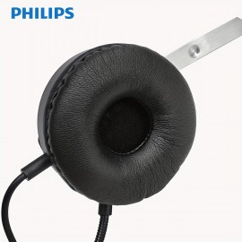 [Philips ENC Headset] Philips Noise-Canceling Headset with Microphone | Semi-Open Back Design, 3.5mm Jack, Volume Control, Ideal for Customer Service, Office, and Mobile Phone Use