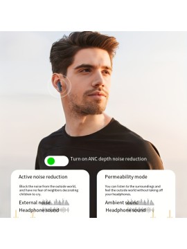 ANC+ENC Dual Noise-Canceling Wireless Headphones | Wireless Wireless Earbuds 6.0 with Hall Magnetic Auto-Connect Upon Opening, 20Ms Low Latency for Gaming + 24H Long Battery Life, Vibrant RGB Case, Suitable for Music, Sports, And Calls (Compatible with Apple And Android).