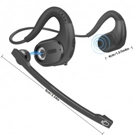 Wireless headset with detachable microphone, noise cancelling wireless headset for cell phones, laptops, outdoor headset for office meetings, running, cycling, business driving, Office Meeting Headset, Cycling Headset, Lightweight Headset
