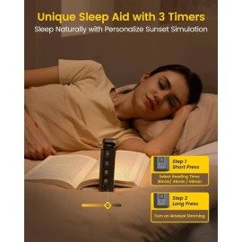 USB Rechargeable Extendable Book Light with 5-Level Brightness & 3-Color Night Light, Clip-On Bedside Reading Lamp with Sleep Timer (30/60/90 Mins) for Kindle, Tablets, Smartphones, Books - Ideal Gift for Night Readers