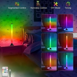 An intelligent lamp, LED desktop ambient light pickup microphone with app control and remote control featuring music synchronization function, USB-powered voice-activated rhythm lights for parties, PC gaming room modern style mood lighting set