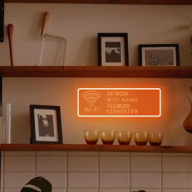 Customizable WiFi Name and Password Sign - USB-Powered LED Neon WiFi Router, Network & Password Fields, Modern Blue Lighting for Home, Office, Cafe, Party Decor - Easy Installation with On/Off Switch Control, Cafe Decoration, Contemporary Design, Durable Plastic, Cafe Owners