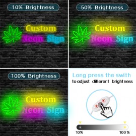 1pc Custom Double row Maple Neon - unique neon signs for wall decor, personalized neon sign with dimmer - stylish bedroom decor, customizable design, perfect gift for weddings, birthdays and party celebrations, essential party decor supplies