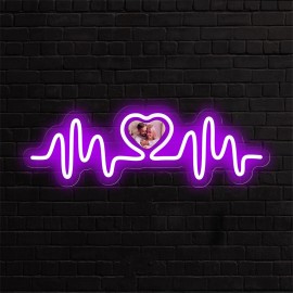 Personalized LED Neon Heart Photo Light - USB Powered, Customizable Wall Decor with Love Design, Perfect Gift for Couples, Weddings, Birthdays, Valentine's Day, Mother's Day, Home Decor