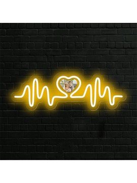 Personalized LED Neon Heart Photo Light - USB Powered, Customizable Wall Decor with Love Design, Perfect Gift for Couples, Weddings, Birthdays, Valentine's Day, Mother's Day, Home Decor