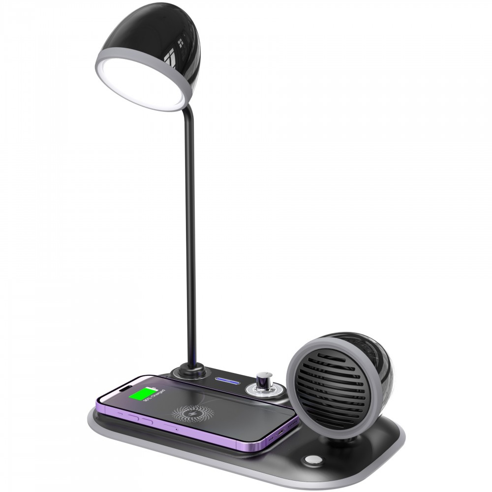LED Desk Lamp For Home Office, Wireless Charging Small Desk Lamp, Bedside Touch Lamp, Reading Night Light With Clock, Dimmable, Bedside Lamp For College Dorm, Bedroom, Wireless Charging Station For IPhone 16/15/14/13/12