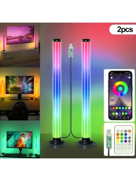 An intelligent lamp, LED desktop ambient light pickup microphone with app control and remote control featuring music synchronization function, USB-powered voice-activated rhythm lights for parties, PC gaming room modern style mood lighting set