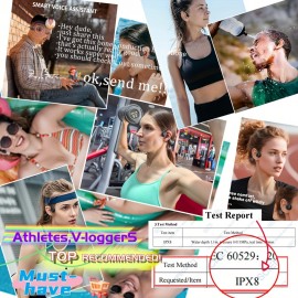 Wireless Bone Conduction Headphones with 32GB Built-in Storage, IPX8 for Swimming, Lightweight Sports Design for Running/Cycling/Marathon Neckband with Surround, Sweatproof Earbuds, Workout Headphones, Modern Headphones, Durable Plastic Body