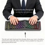 Human Ergonomics Wired 69-Key Compact Keyboard with RGB Backlighting, Transparent Gaming Design, Portable and Comfortable for Home Office Use, USB Powered, Gaming Keyboard, Ergonomic Keyboard, Modern Keyboard