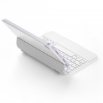Only Tablet Case With Keyboard For Ipad, Magic Keyboard With Real-time Power Display, Multi-Touch Trackpad, Backlit Wireless Keyboard-US English-gray, White