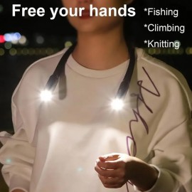 LED Neck Reading Lamp, Bed Reading Lamp, Tri-color Dimming, 6 levels of brightness for cozy bedtime reading, knitting & crafting, camping, outdoor hideaway setup, ideal gift for Halloween & Christmas!, Camping Lantern, Knitting Lamp, Adjustable Lamp