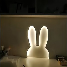 A Cute Iron Art Rabbit USB Lamp with Three Color Options (White Light | Neutral Light | Warm Light) And Dimmable Functionality, Featuring a Minimalist Design That Is Both Functional And Aesthetically Pleasing, Making It an Ideal Gift for Family And