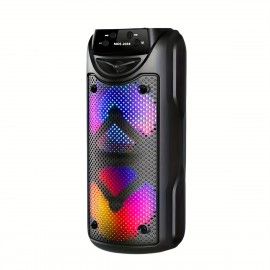 [Portable Wireless Speaker] 4000W Portable Outdoor Wireless Speaker with Colorful Light Effects | Subwoofer Sound System, 2400mAh Capacity, Type-C Charging, USB FM TF Card AUX MIC Knob + Button Control